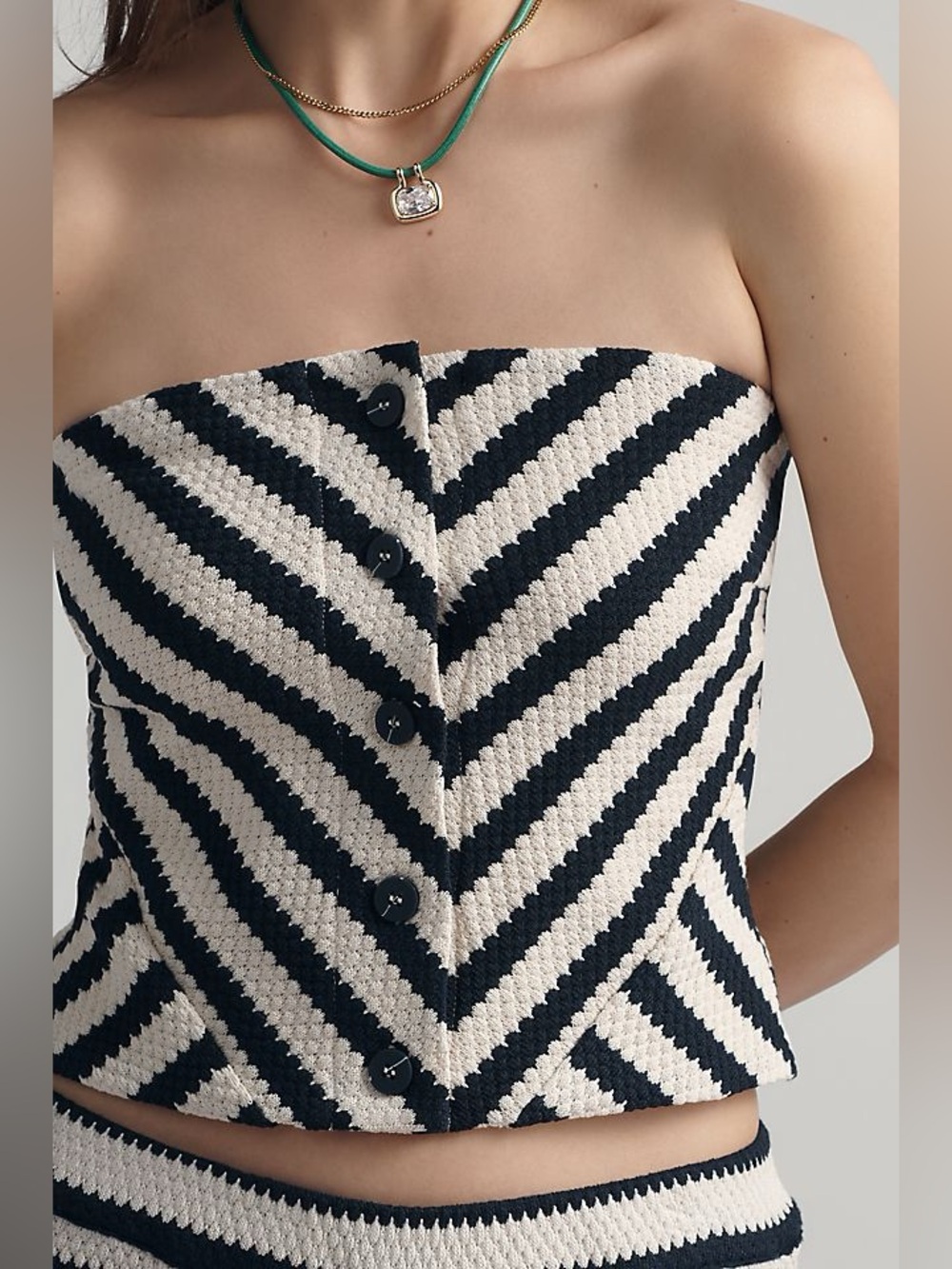 Anthropologie Maeve Crochet Strapless Crop Top